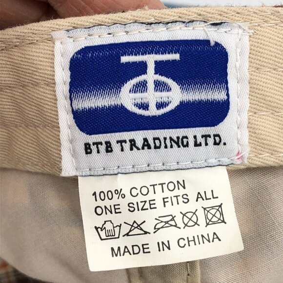 BTB Trading Original distressed dual-tone beige tartan plaid baseball cap OS - Picture 3 of 11